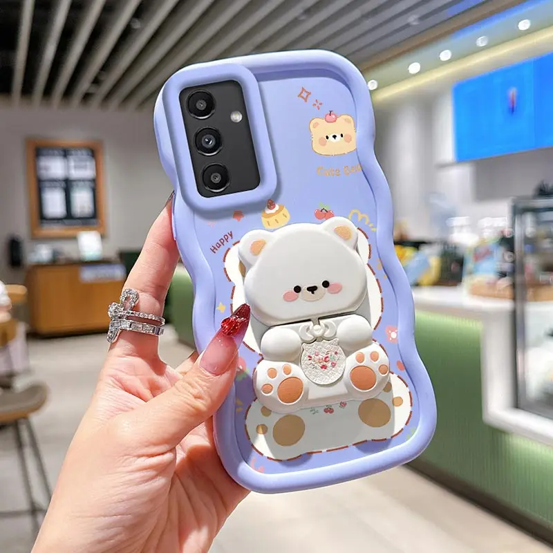 S24 いたずら猫ブラケット 波型シリコン製スマホケース Samsung S24FE S24Ultra S25 S25Plus S25Ultra S23FE S22 S21FE カバー用