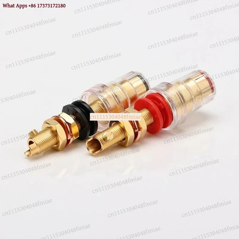 k3 Brass Gold Plated Speaker Binding Post Terminals Amplifier Connector Long Short Pair Replacement Parts Audio Hifi Accessories