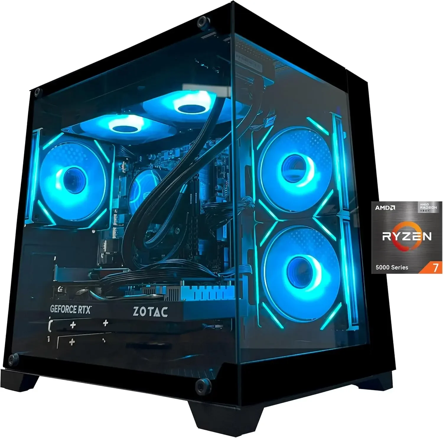 

Desktop Computer, Ryzen 7 5700X,RTX 5060,32GB DDR4 RAM and 1TB M.2 NVMe SSD, 240 Liquid Cooler, ARGB Fans,Game Design Office