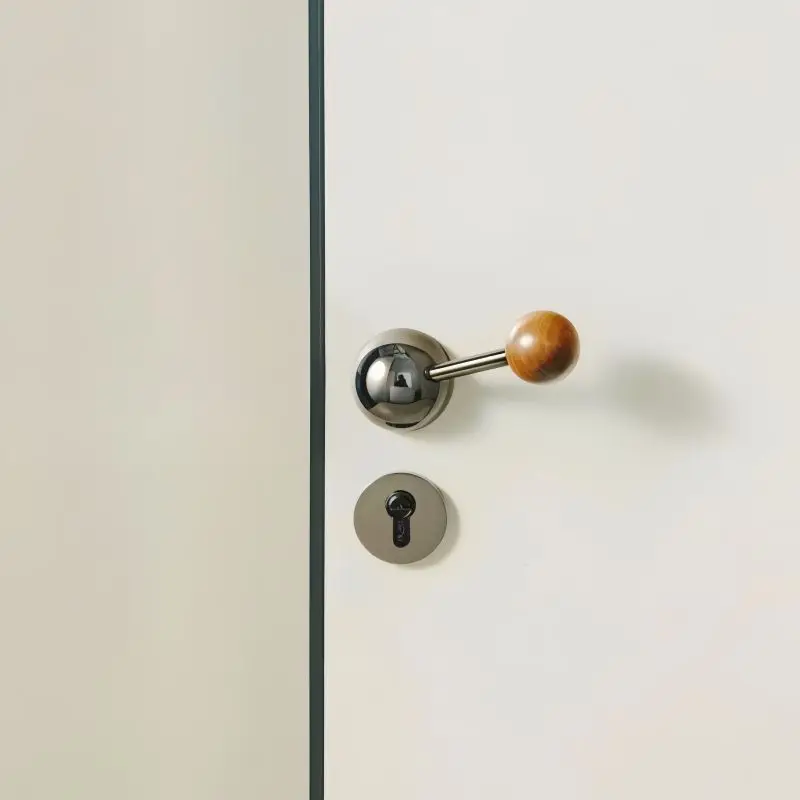 Walnut solid wood handle lock bedroom, study courtyard door, household general light luxury door handle