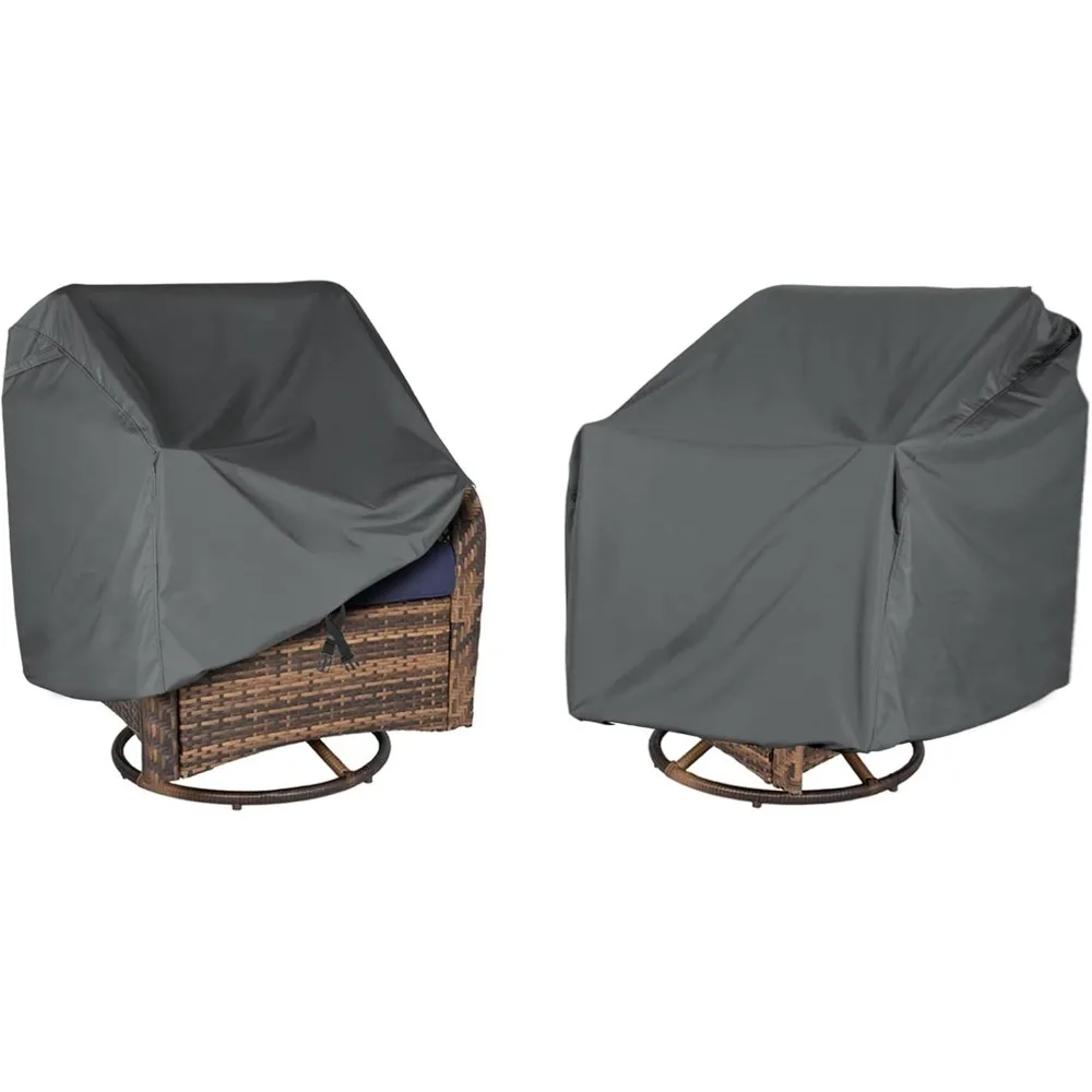 

Outdoor Swivel Lounge Chair Cover 2 Pack, (37.5 L x 39.25 W x 38.5 H) 100% Waterproof Heavy Duty Outdoor Chair Covers, Patio Fur
