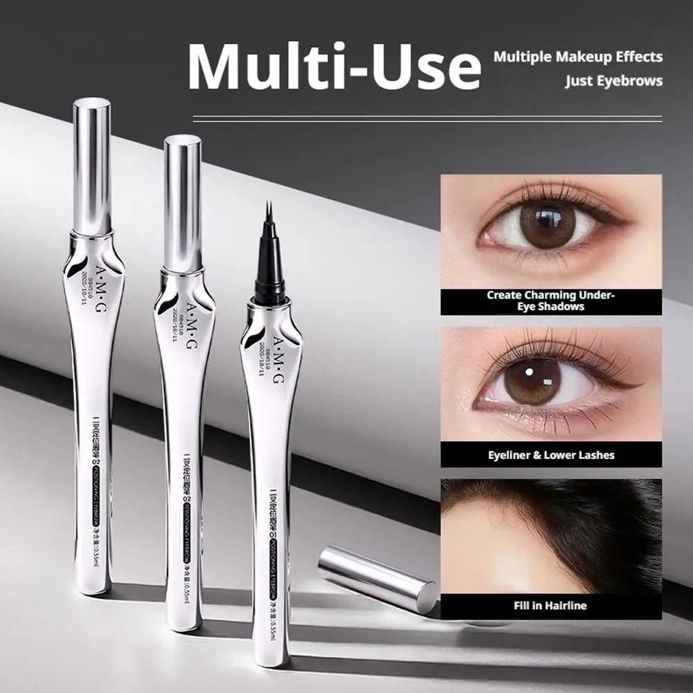 Double-Prong Positioning Eyebrow Pencil Natural Wild Eyebrow Waterproof Sweat-proof Non-fading Brown Multi-use Eyebrow Pencil