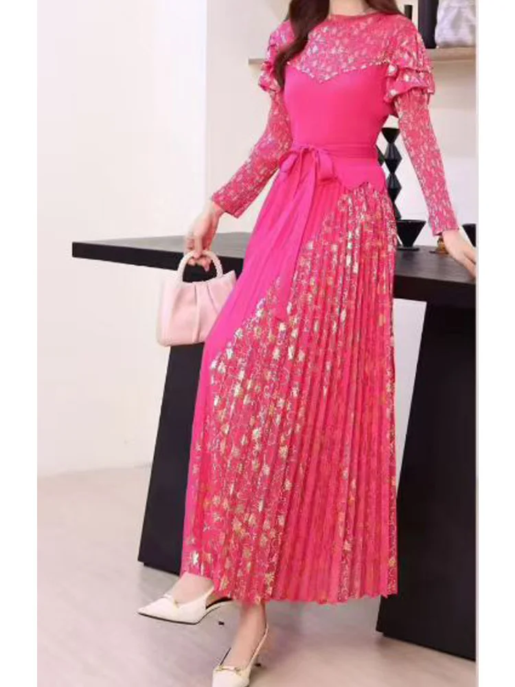 ANLAN Prom Plus Größe Plissee Kleid Für Frauen Formale Elegante Abend Party Lange Kleider Weibliche Mode Kleidung 2025, Neue 2AN7619