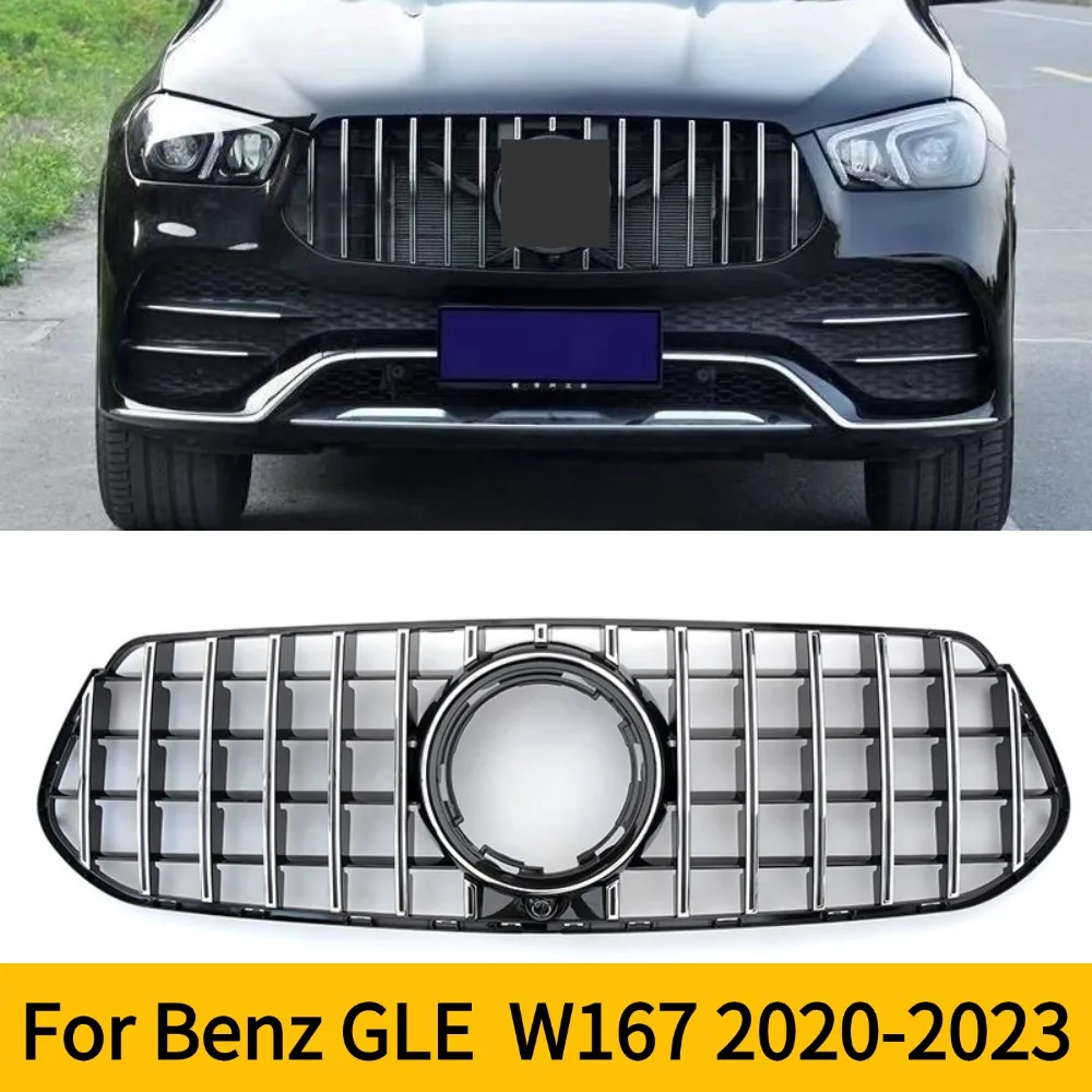 For SGLE300 GLE350 GLE450 2020-2023 W167 Mercedes Benz GLE Style Front Grille Bumper Grill Hood Mesh Accessories for Vehicle