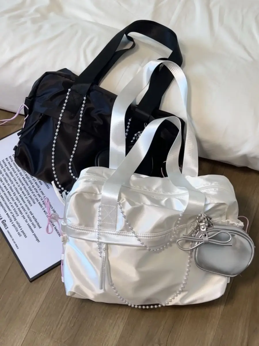 

Нейлоновая большая вместительная сумка-тоут, женский винтажный кошелек в стиле Харадзюку, эстетические сумки на плечо, женская уличная повседневная сумка 2025