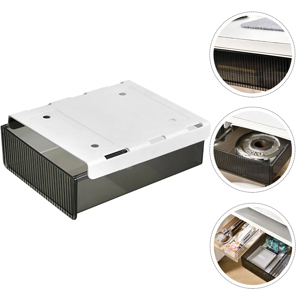 Desk Organizer under Table Storage Box Drawer Nail Free Organizers and Office Accessories