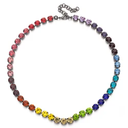 2025 New Design Crsytal Beads Necklace For Women Claw Setting Diamond Choker For Party Gift Zircon Jewelry