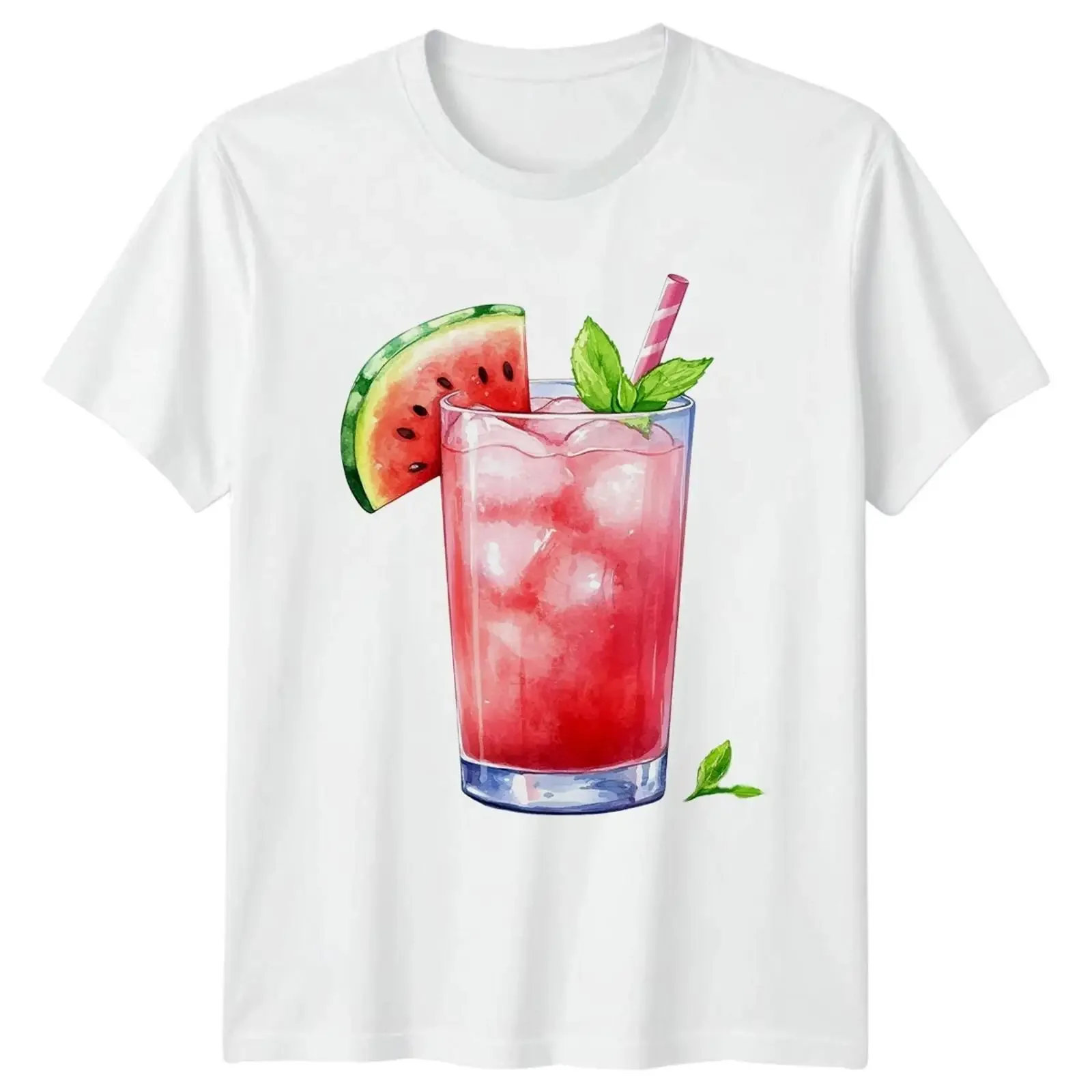 Wassermelone Trinken Sommer Getränke Essen amp Herren T Shirt Damen Grafik vintage Washed graphic Casual Breathable Slightly