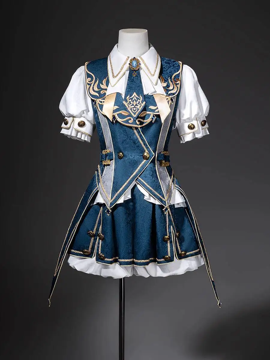 

New Lolita Shirt Shorts Gothic Style Wangzi Costume Hanfu Women Fiesta Carnival Halloween Cos Cosplay Blue Goth Clothes women