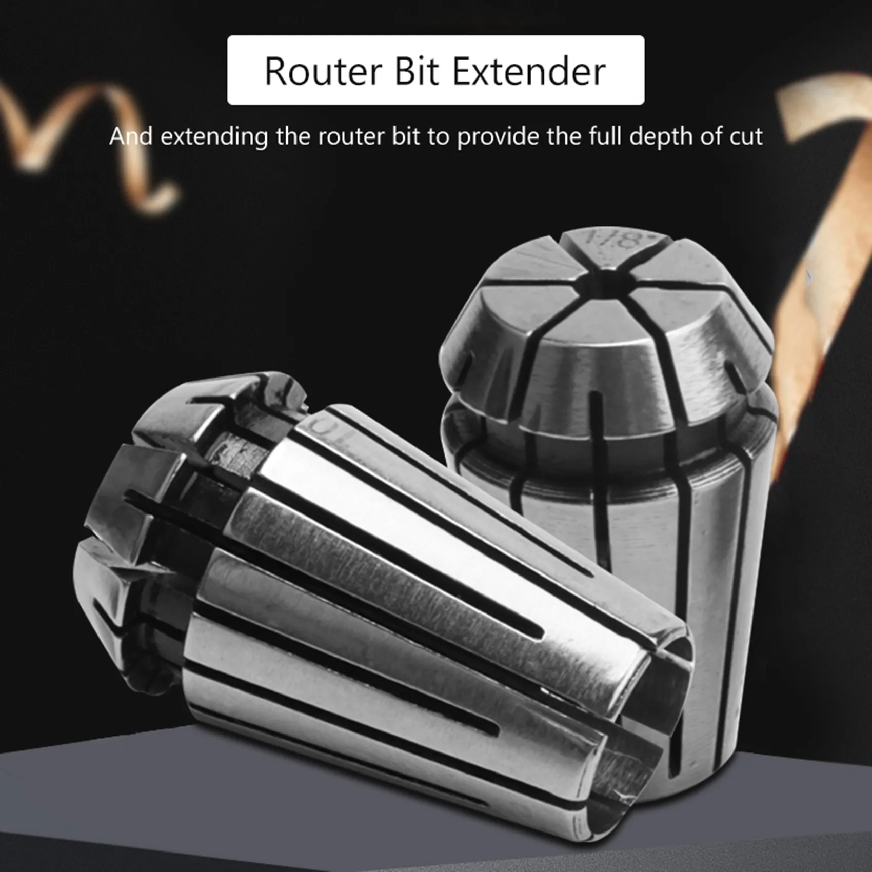 AT63-1/4 Inch Shank ER16 Router Collet Adapter Extension Chuck Rod Engraving Machine Extension Rod With Spring Collet Set