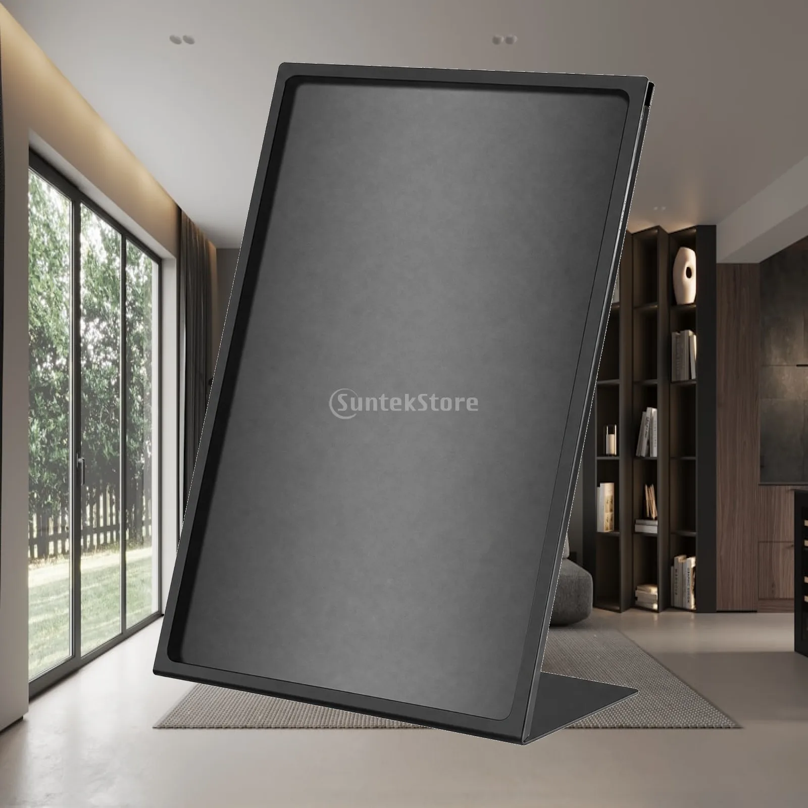 Sturdy Carbon Steel Menu Sign Holder for Restaurant Table with Acrylic Cover and Angled Display Frame