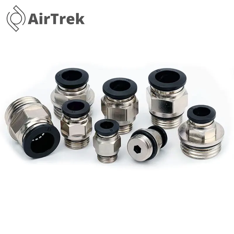 

1/10/20PCS PC BSPP Quick Connect Fitting Push in OD 4 6 8 10 12mm Thread G1/8 G1/4 G3/8 Pneumatic Fitting for Air Waterc Tools