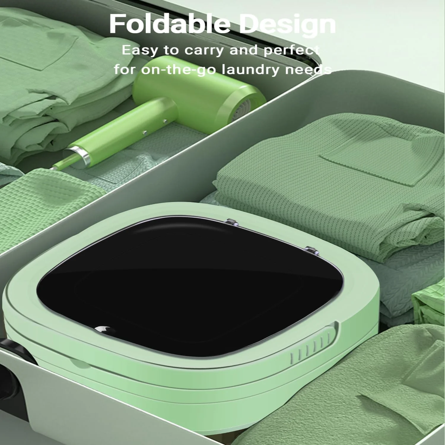 Portable Washing Machine, 11L Upgraded Large Capacity Foldable  Portable Washing Machine, Small Washing Machine for Apartment, T