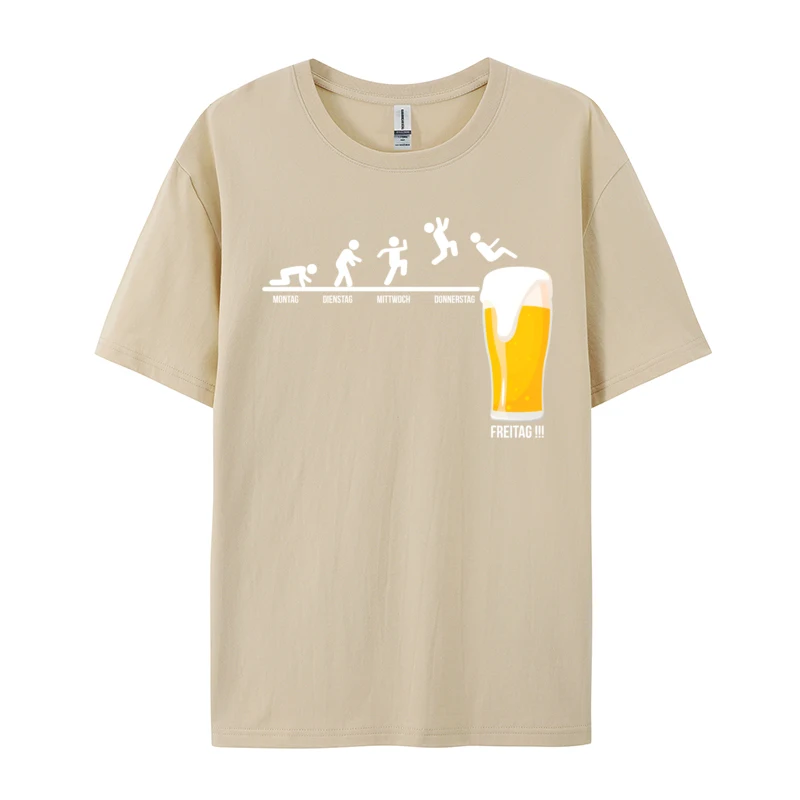 Monday Tuesday Wednesday Thursday Friday Beer Drinking Shirts Humor Cotton Tops T Shirt Men Oversized Tees