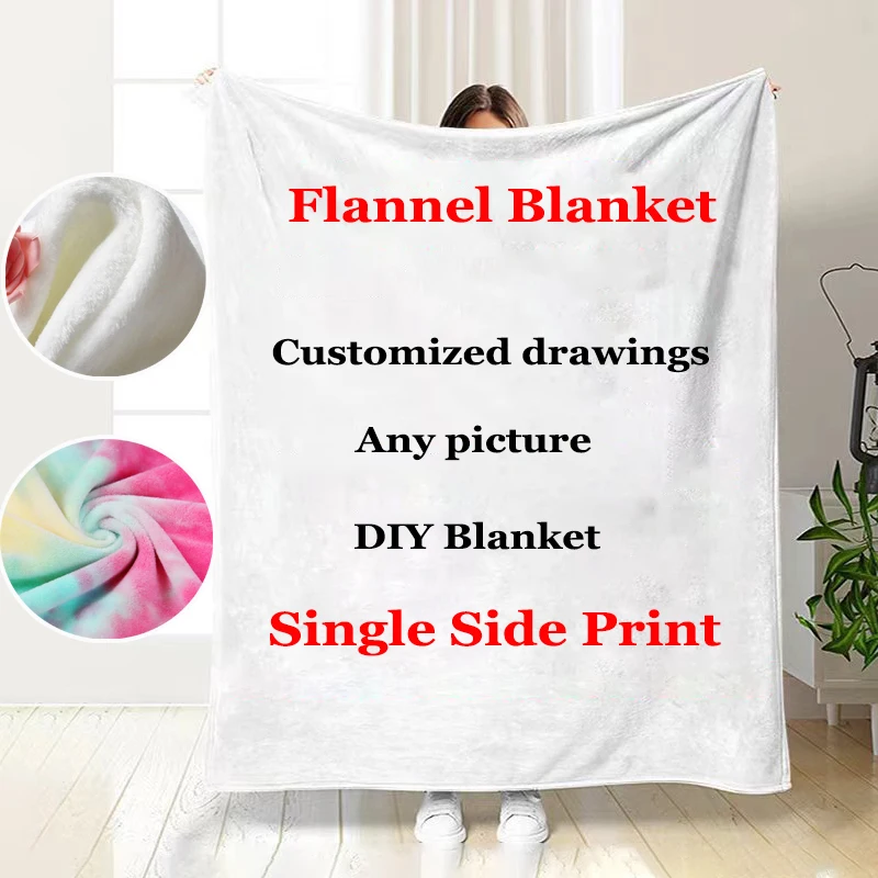 DIY Multipurpose Flannel Shawl Double Sided Print To Custom Flannel Blanket Cover Gifts Soft Household Items Drop Shipping