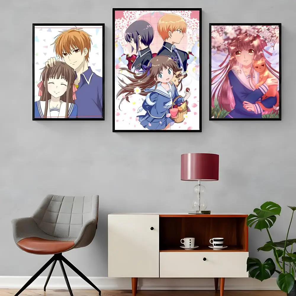 Fruits Basket Poster Kraft Club Bar Paper Vintage Painting Calligraphy Canvas Poster: Crease Free Waterproof Durable Wall Decor