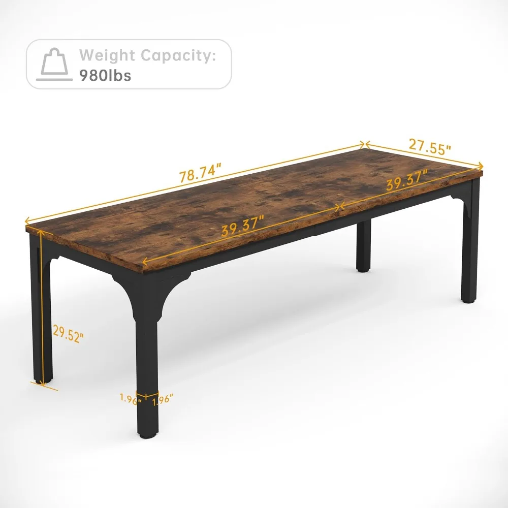 Sturdy Large Rectangle 8-Person Conference Table for Business Meetings, Seminars - Super Strong Brown Table