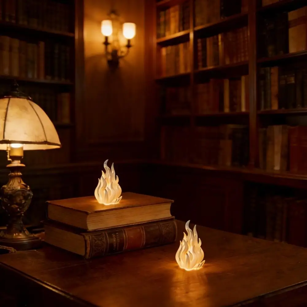 Bionic Flame Design Flame Shaped Tealight Cover 3d Printed Flame Candle Holder Shade Ambient Decor Figurine Hollow for Dining