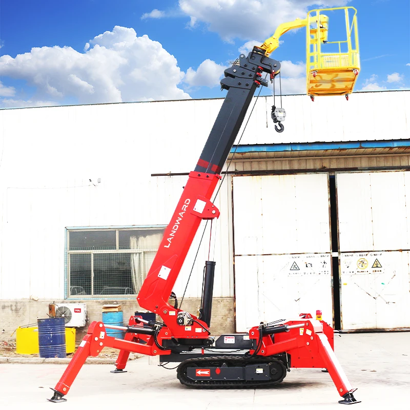 Europe Construction Site Customized Heavy Telescopic Arm Lifting Tool 5 Ton Home Use Small Electric Remote Control Spider Crane