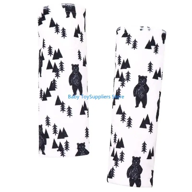 R1WF حزام عربة الأطفال منصات الكتف حزام غطاء وسادة لحزام مقعد السيارة الرضع