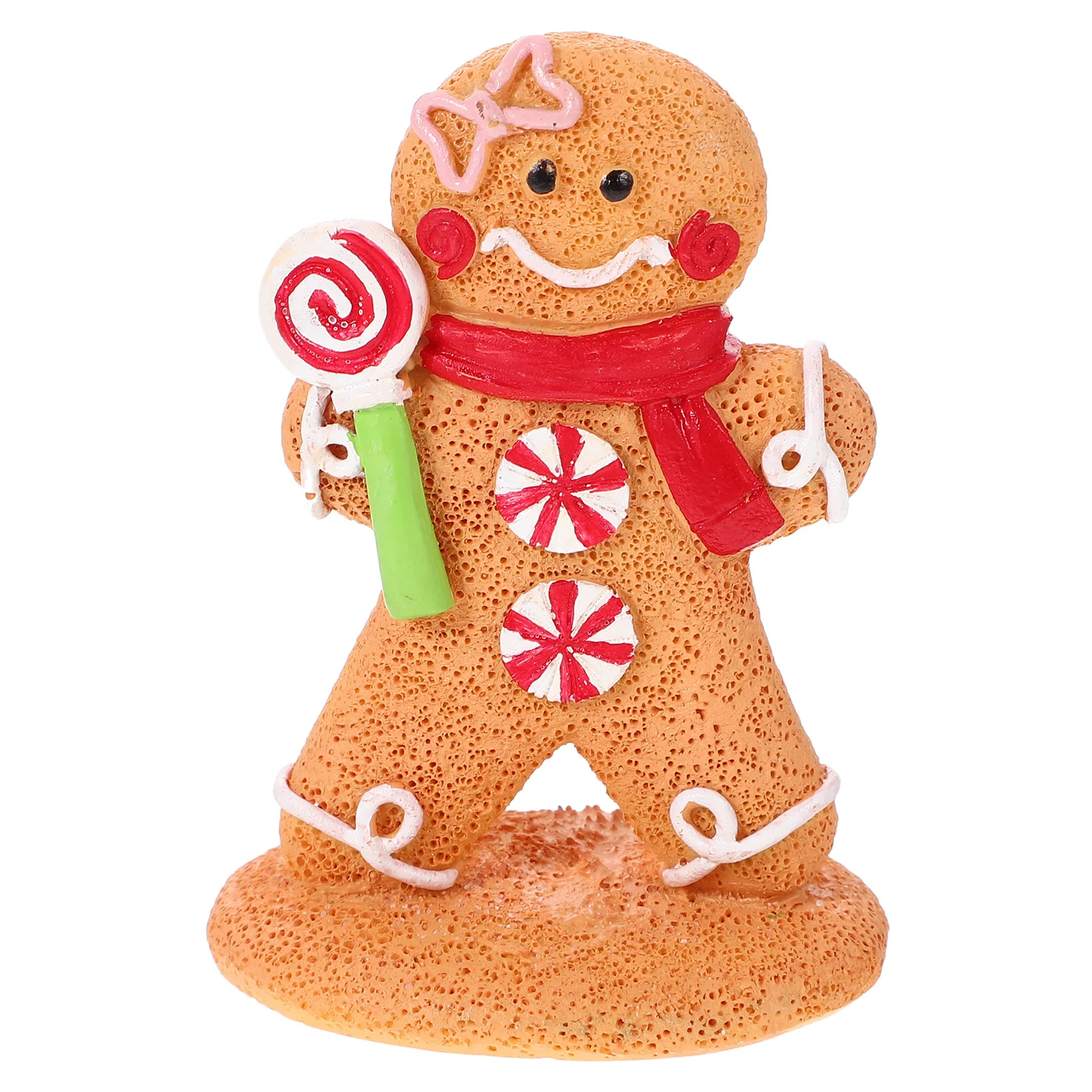 

Christmas Gingerbread Man Resin Ornament Cartoon Style Xmas Table Centerpiece Festive Holiday Decoration Home Decor