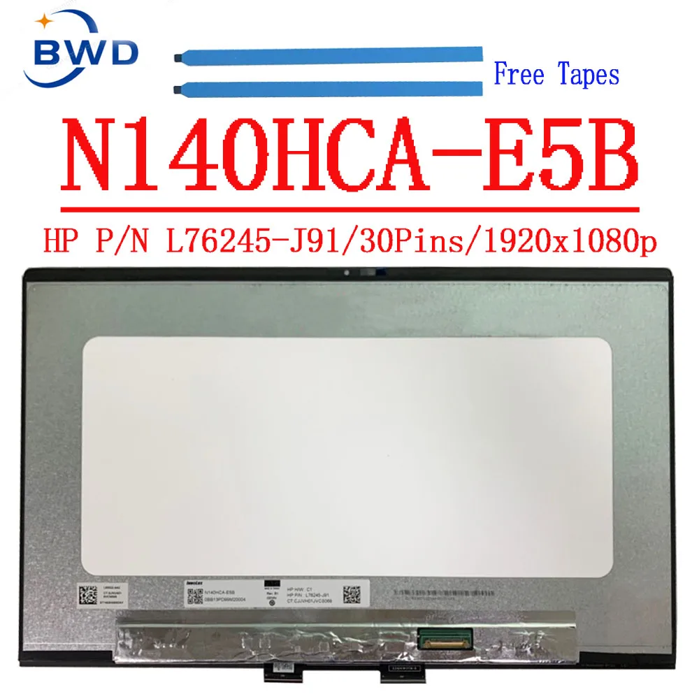 L76245-J91 L85922-AA2 14.0 Laptop LCD Led Touch Screen Digitizer Assembly For Hp Pavilion 14-Ek0xxx N140HCA-E5B