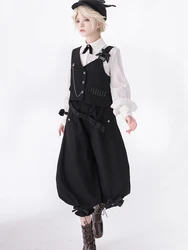 Secret Morning Post Dark Edition Retro Spring Autumn Ouji Lolita Vest/shirt/cropped Trousers by Princess Chronicles Pre-order