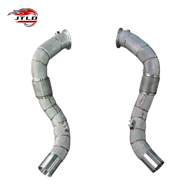 For BMW 650i F06 Downpipe - High Flow Straight Pipe With Heat Wrap (N63 4.4L V8)