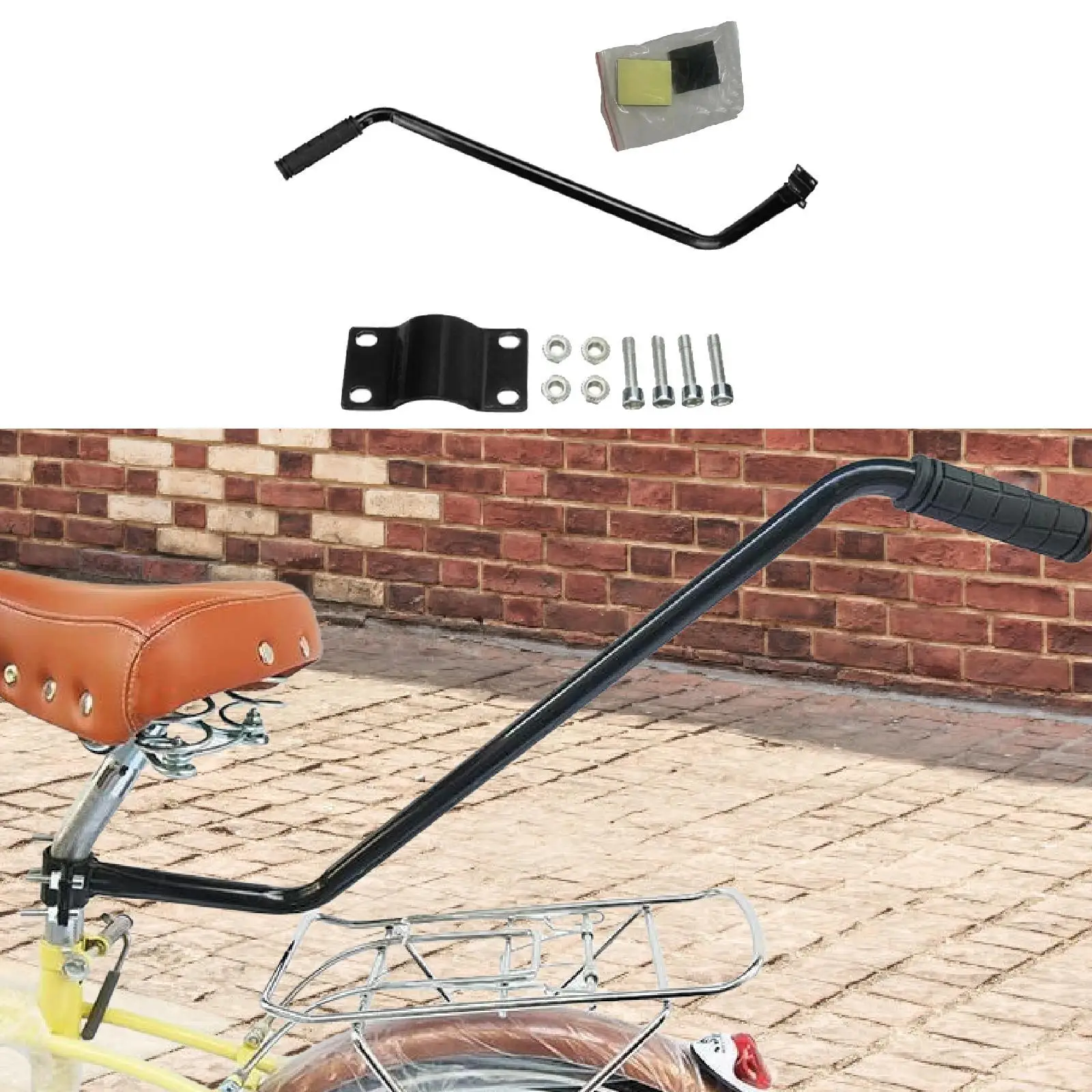 

Велосипедная тренировочная ручка для детей, обучающая для езды, металлическая удобная ручка для тренировок на шесте для детей, детская ручка для велосипедного тренажера