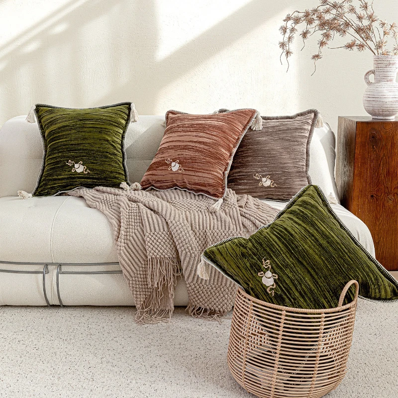 45X45CM Embroidery Gourd Throw Pillow Cover Modern Homestay Stamping Waist Cushion Cover Decor Home Decorative Pillowcase