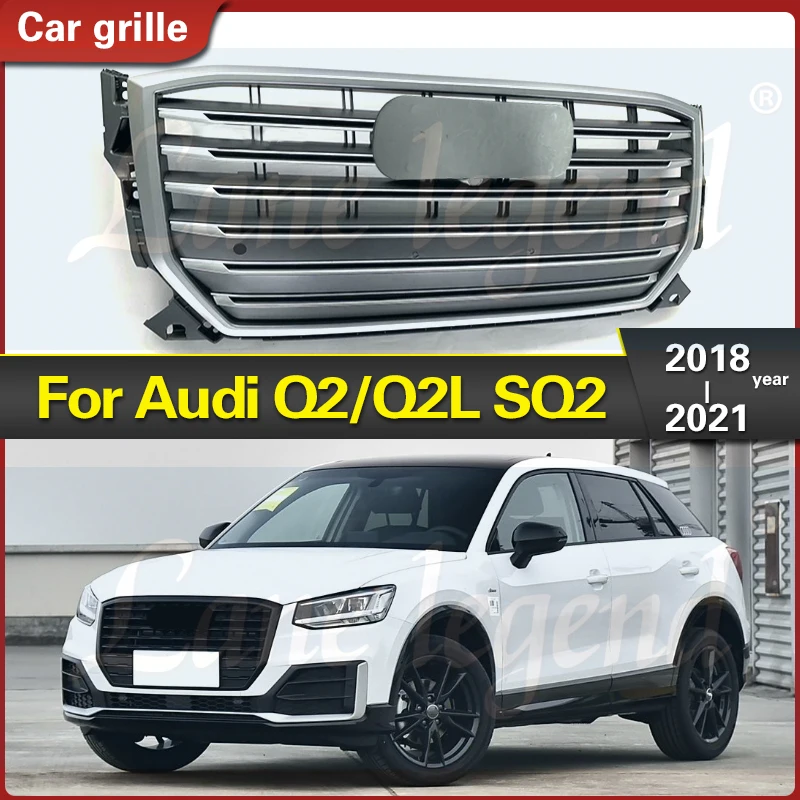 

Chrome Gray Radiator Grilles for SQ2 Style For Audi Q2 Q2L SQ2 2018 2019 2020 2021 Body Kit Racing Grilles Bumpers Body Kit Hood