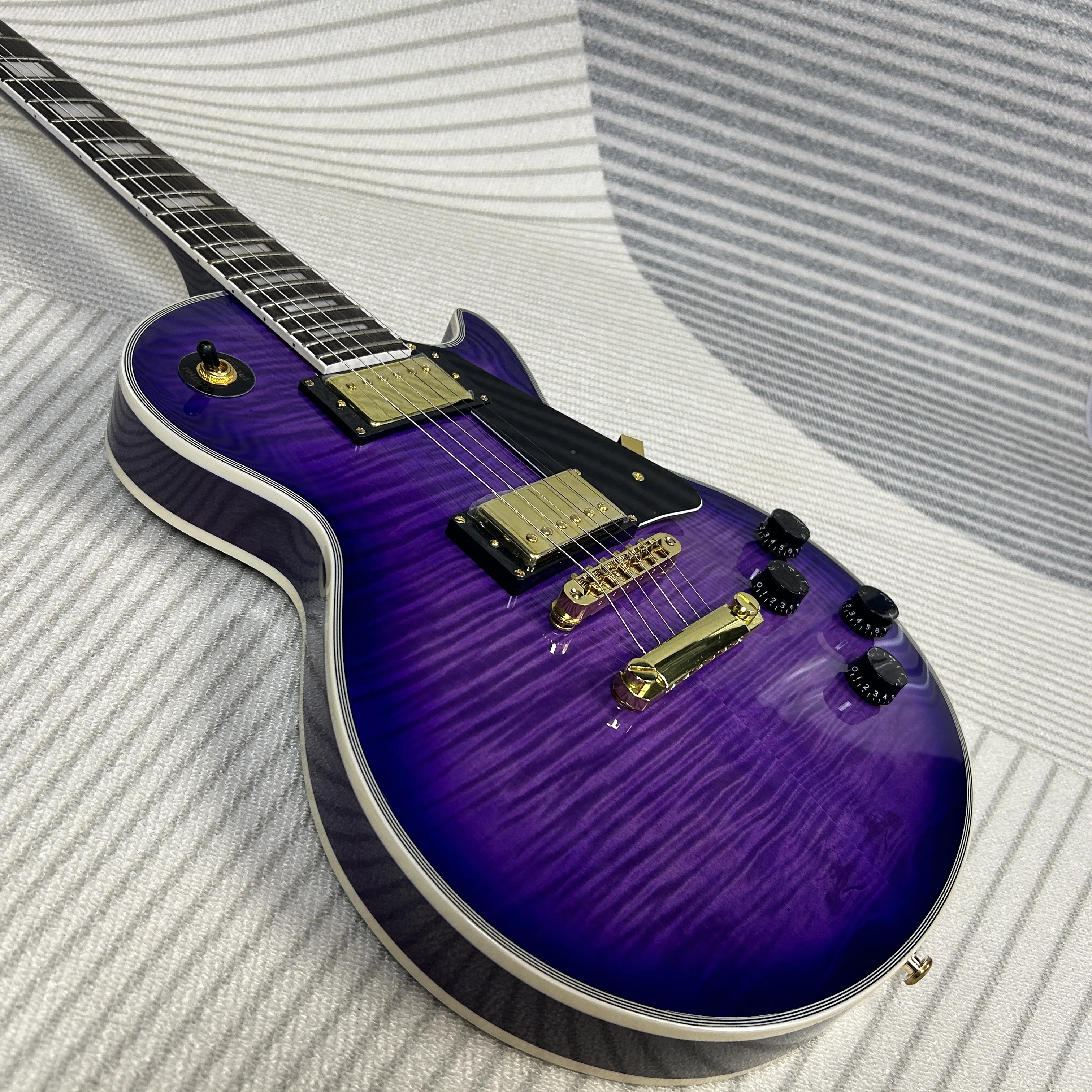 Electric Guitars Purple Color Gold Hardware Mahogany Body ABR-1 Bridge Flame Maple Version