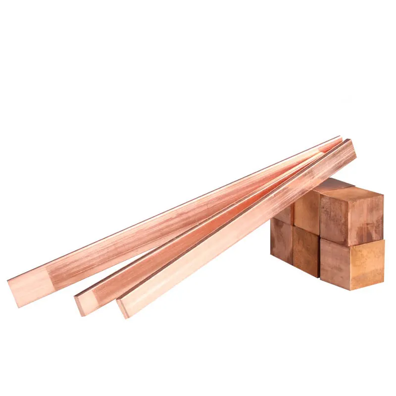 2PC T2 C1100 oxygen free copper bar MY busbar grounding purple copper busbar for electronic industry Length 500mm