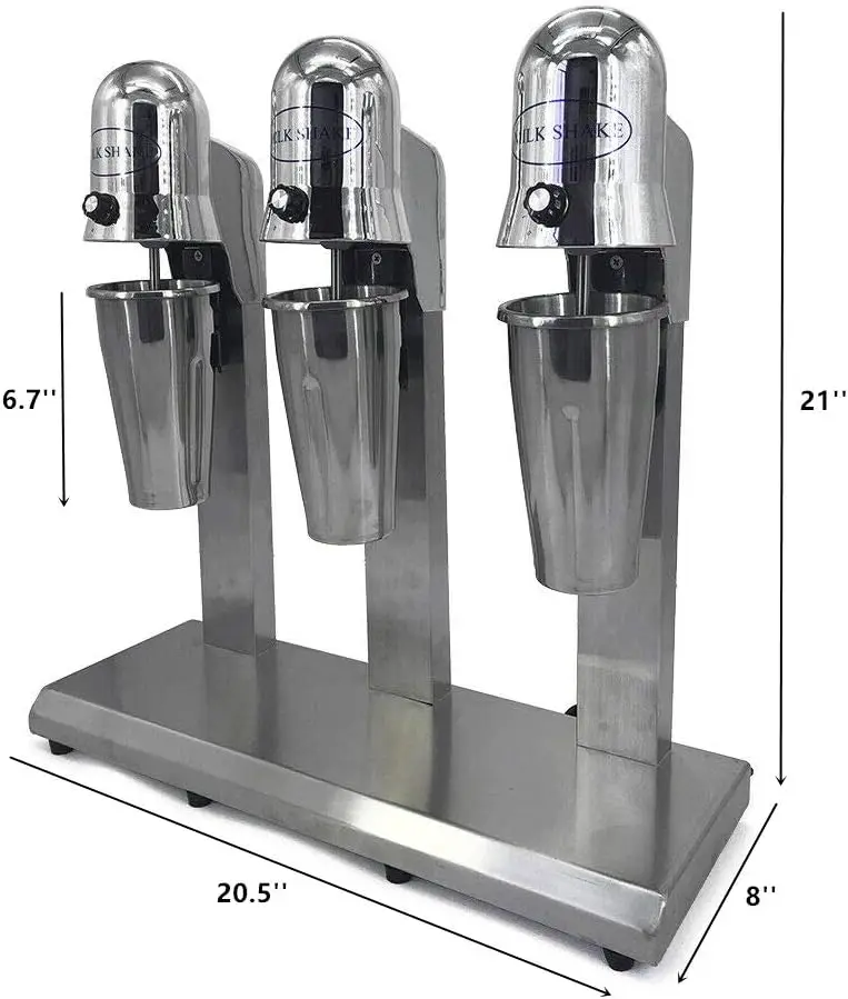 ماكينة صنع ميلك شيك كهربائية قوية 540 وات، 3 رؤوس بسعة 27 أونصة، خلاط عصائر للاستخدام التجاري والمنزلي، أجهزة المطبخ