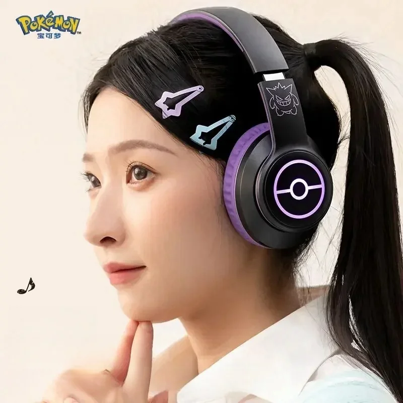 Gengar Head-mounted Bluetooth Headset Anime Wireless Noise Reduction Lighting Headsets Stereo Music Game SportsEarphone Coolgift