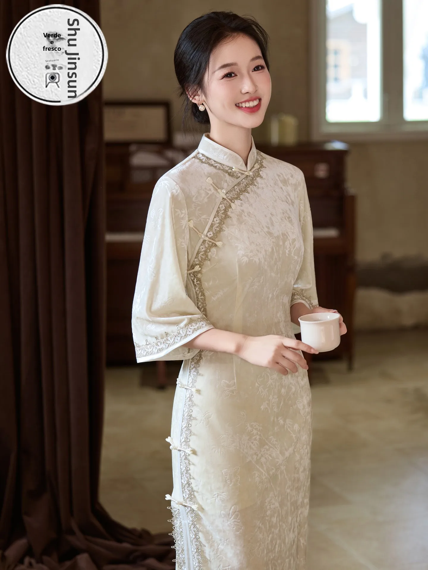 ele-daily-wear-reformed-chinese-sle-long-qipao-dr-women's-beautiful-national-faion-warm-polyester-fiber-midi-dr