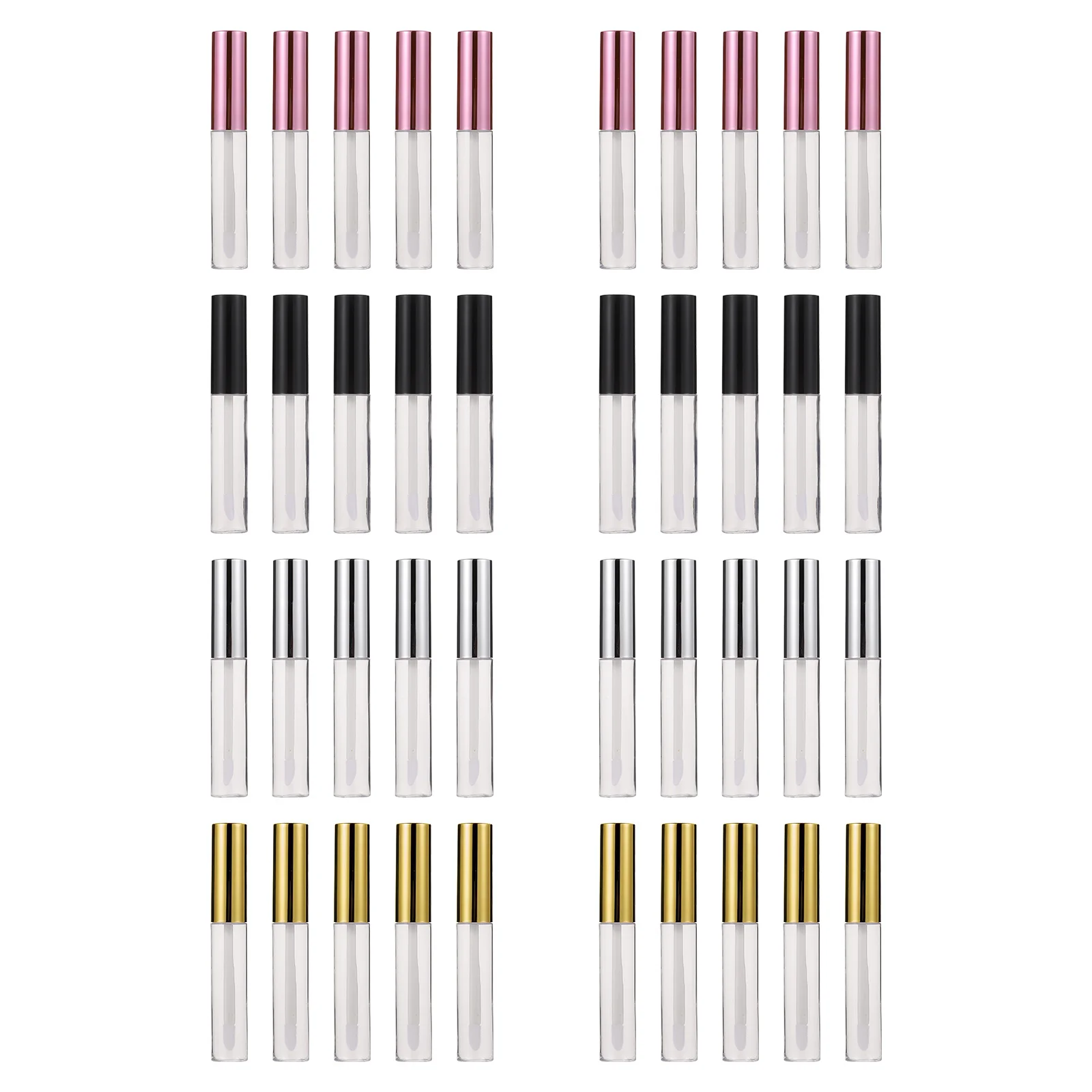 40개 빈 립글로스 튜브 휴대용 리필 가능 10ml 누출 방지 용기 브러시 헤드 포함 여행용 립밤 아이
