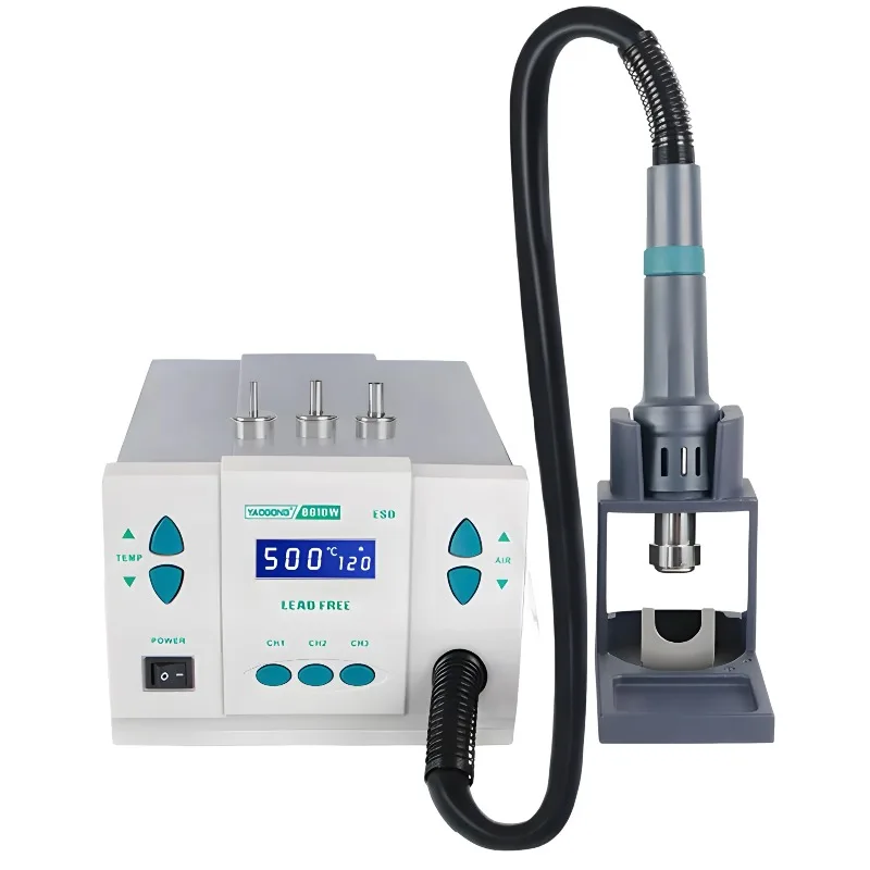 【2026】محطة إعادة تشغيل الهواء الساخن الرقمية 110 فولت/220 فولت 1000 وات مع شاشة عرض، حرارة سريعة لحام YAOGONG 861DW