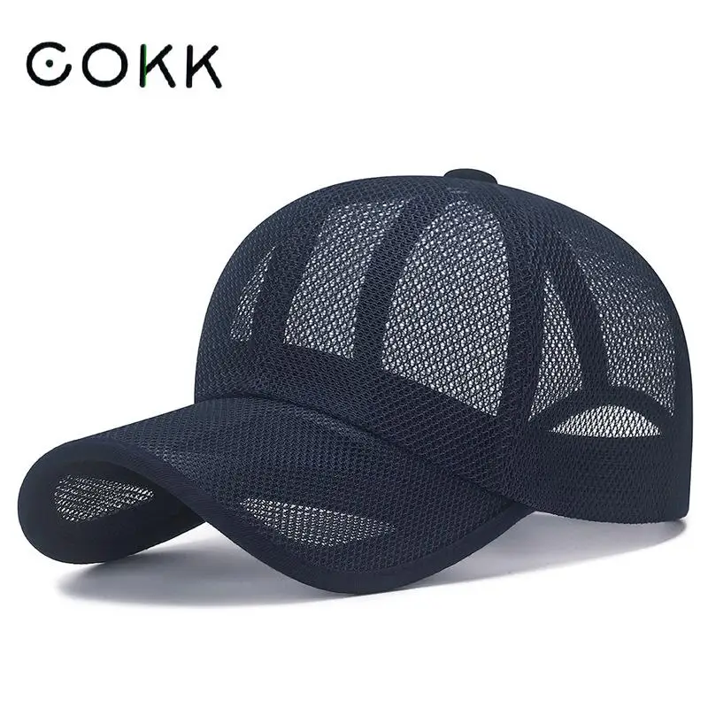 Cokk หมวกเบสบอลชายหญิง, หมวกฤดูร้อนสำหรับผู้ชายกีฬาหมวกระบายอากาศได้ดีหมวกบังแดดกันแดดการเดินทางกลางแจ้งครีมกันแดดใหม่