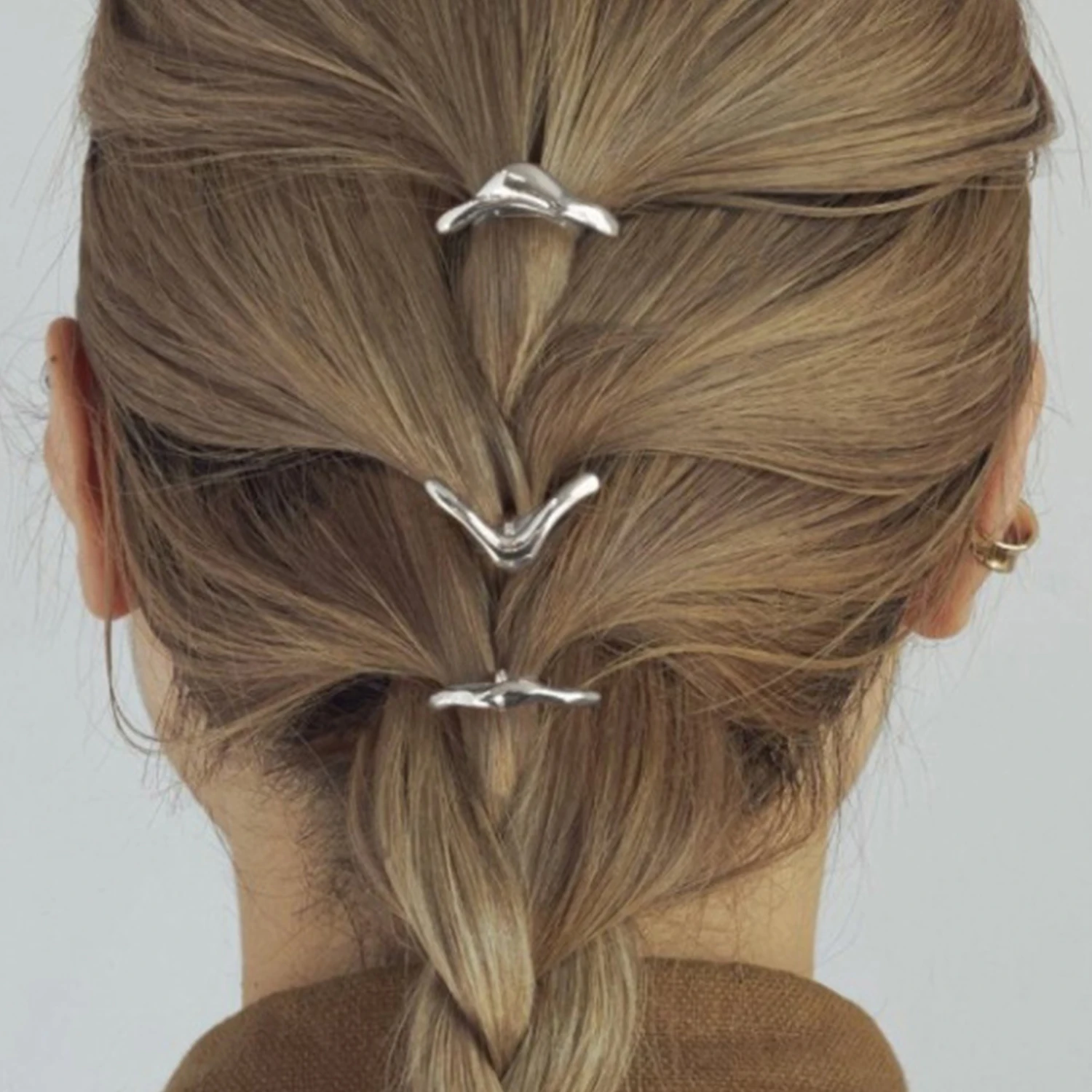 3pcs/set Geometric Chic Metal Hair Clips Simple Hairpin Low Ponytail Hair Claws Women Girls Fashion Hair Accessories