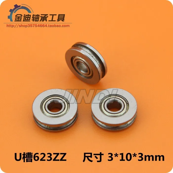 10Pcs External Diameter Bring V/U Type Groove Go Line Pulley Bearing U603 623U Size 3*10*3mm Computer Book Loom