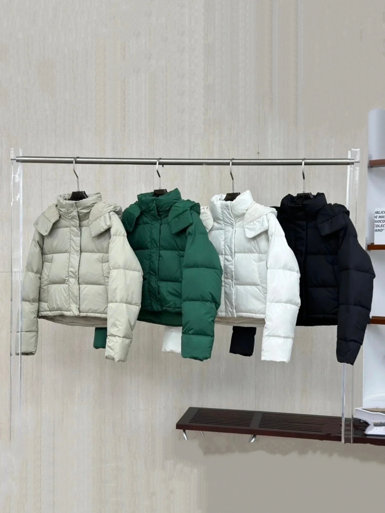 

Lu Home Goose down ort Four ids Puffer Jaet Women Thi Winter New Hat Bread Sport Coat Casual Loose Long Sve