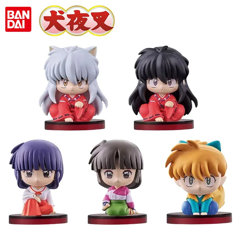 Bandai Genuine Inuyasha Anime Figure Capsule Toys Action Kikyo Sango Shippou Figure Toys for Boys Girls Gift Collectible Model