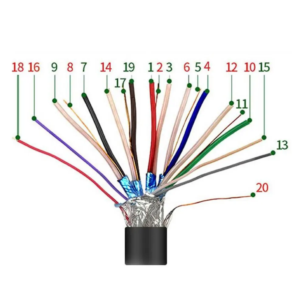 Enchufe macho de soldadura HDMI estándar, Conector de reparación chapado en oro, Tubo termorretráctil, 19 + 1, 1 piezas