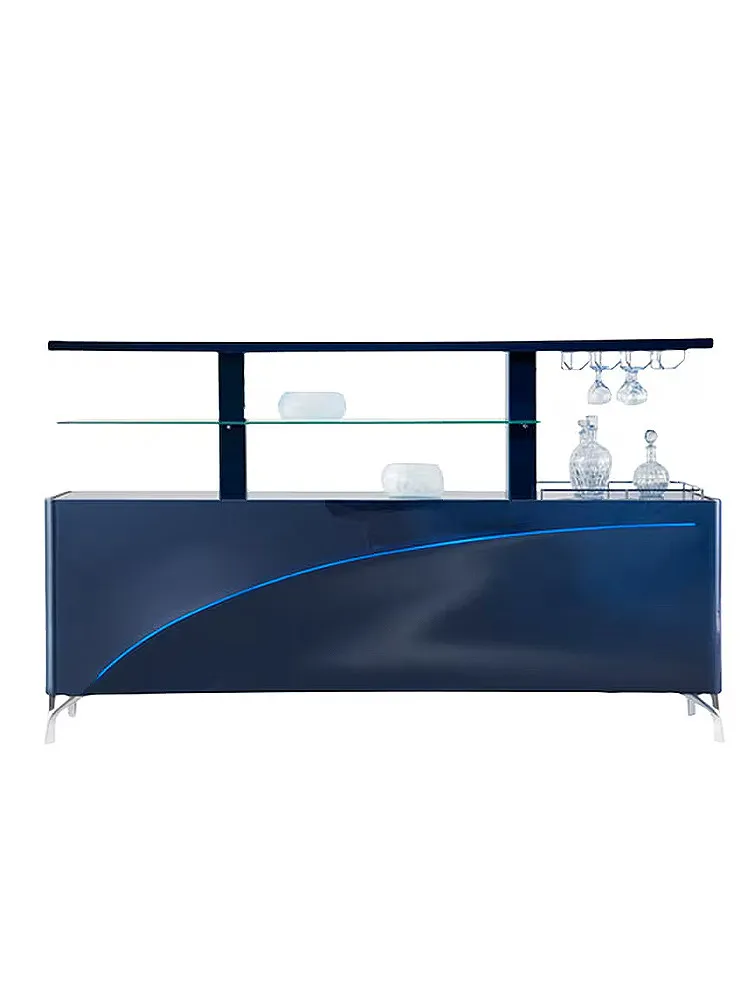 *Modern Luxury Living Room Side Cabinet Solid Wood Advanced Automatic Lift Tempered Glass Wine Cabinet for Home Villa Bar