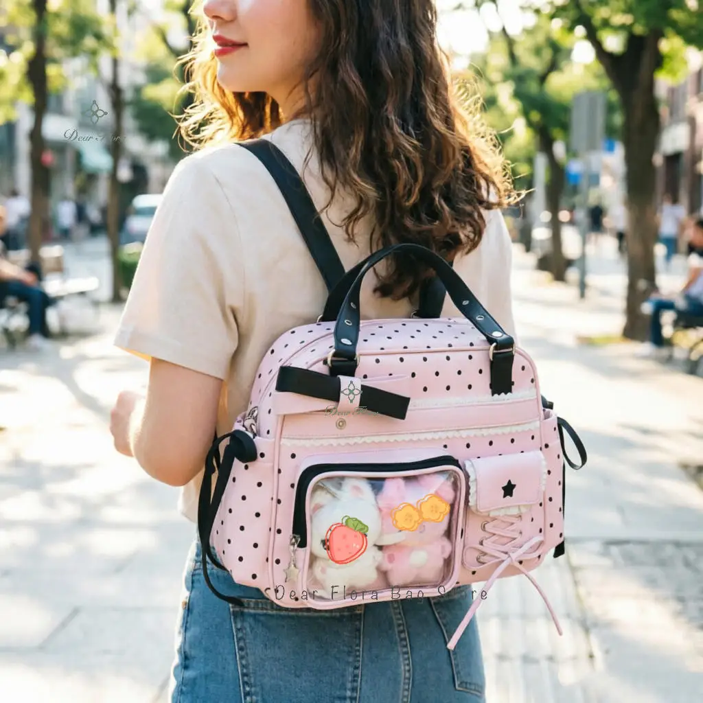 Neue Y2K Nette Itabag Comic Ausstellung Große Kapazität Rucksack Süße Mädchen Transparente Umhängetasche DIY Abzeichen Display Schulter Tasche – Detail 8