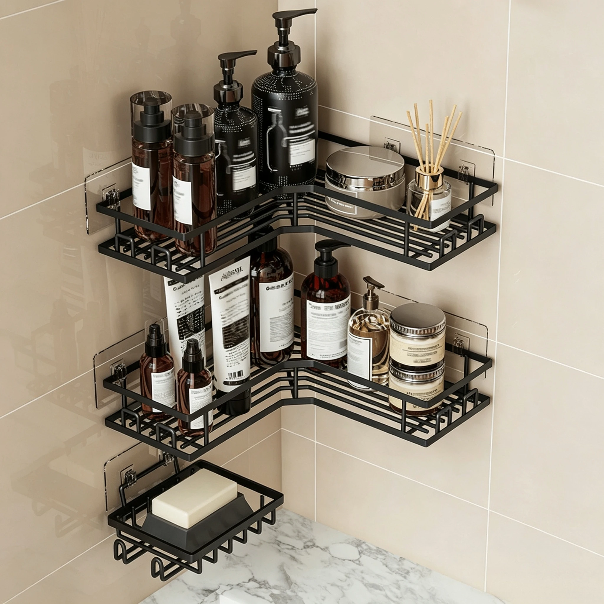 Home Bar Shelf - 3 Paket Rak Sudut Kamar Mandi