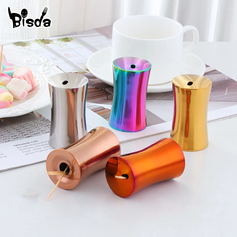 

Stainless Steel Toothpick Holder Container Household Golden Table Toothpicks Storage Box Toothpick Table-top Kitchen Utensils