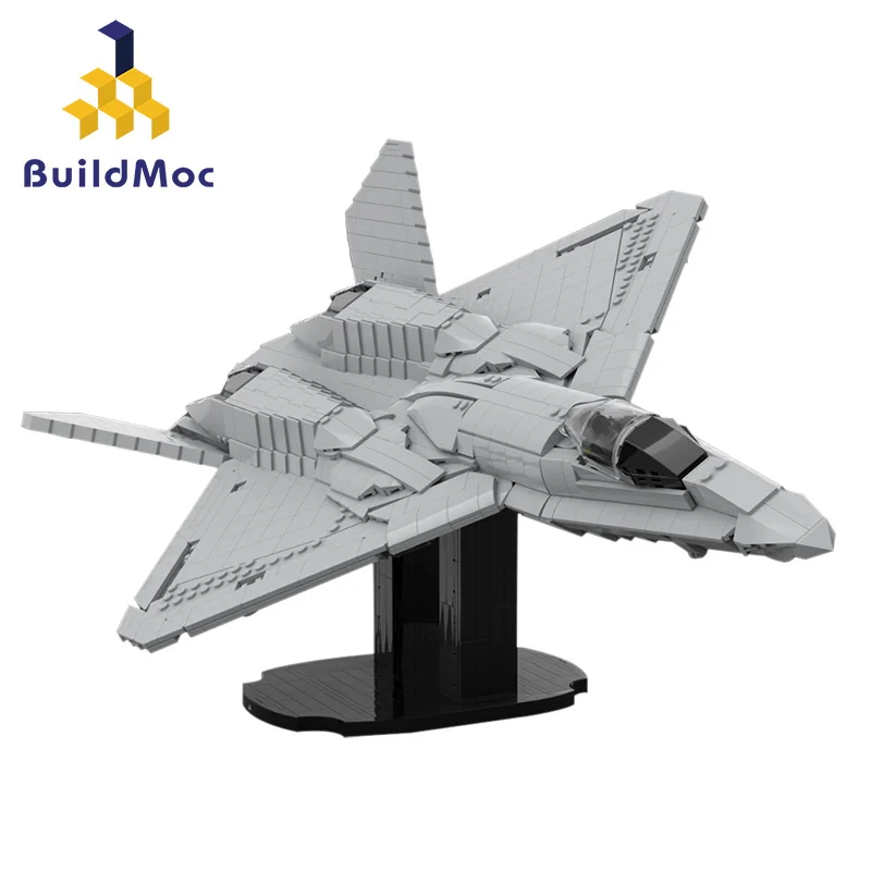 MOC-41847 YF-23 Black Widow II Open the Cockpit PlanLarge Space War Fighter Aircraft Building Block Model Decoration Kids Toys