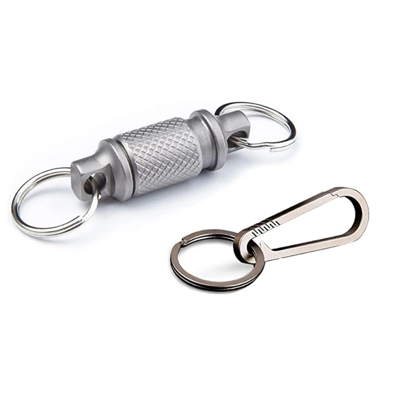 Titanium Quick Release Keychain,Detachable Key Ring Pull Apart Keychain,Key Holder Accessory 360-Degree Rotation